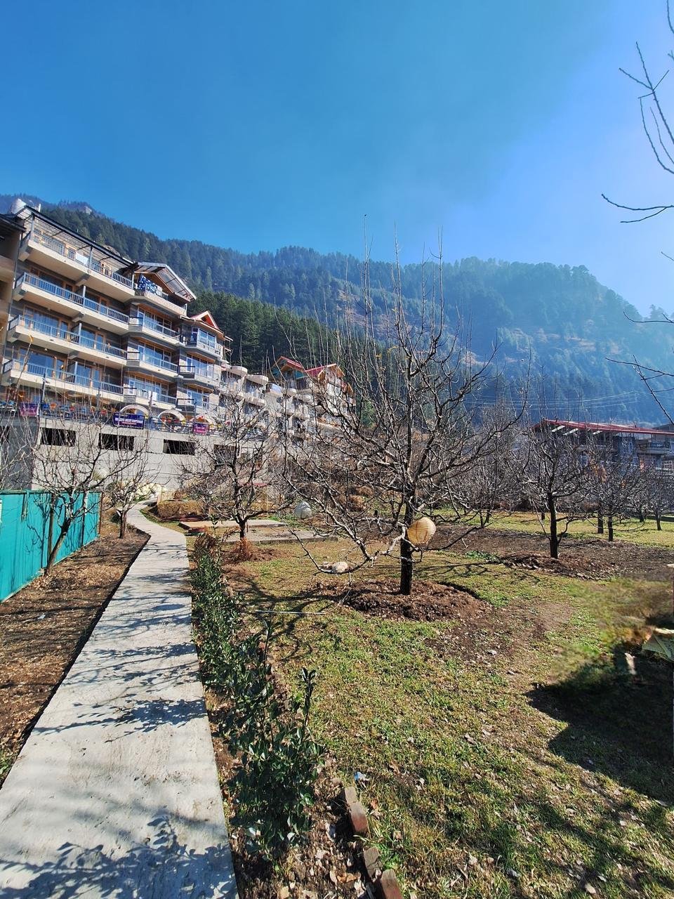 Walking path through the orchards near BTH Hotels & Resorts, Manali